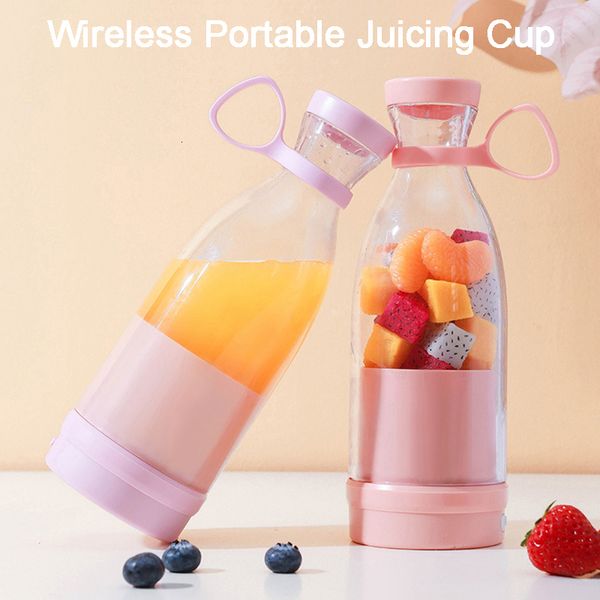 Fruit Vegetable Tools Portable Electric Juicer Wireless Juicing Cup Mini Fresh Juice Extractor Personal Shake Cup Bottle Smoothie Blender Fr