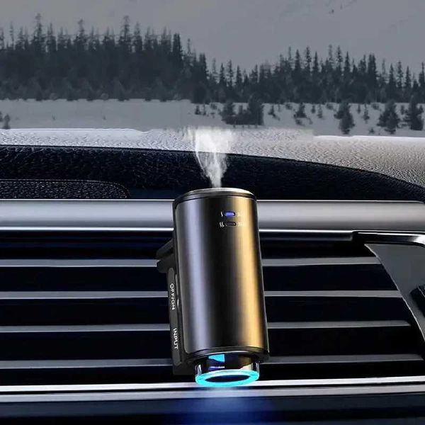 Humidifiers Mini car fragrance air ultrasonic water free essential oil diffuser perfume nano cold fog odor humidifier y240628