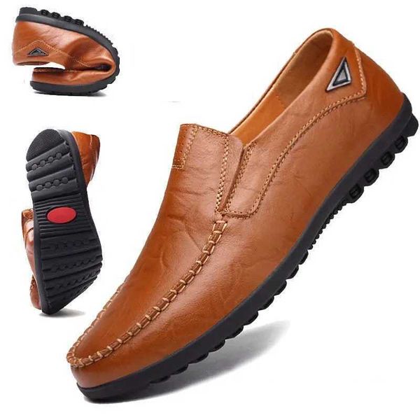 Genuine Leather Men Casual Shoes Luxury Brand Mens Loafers 2020 Breathable Slip Italian Driving Shoes Plus Size 47XJ250113