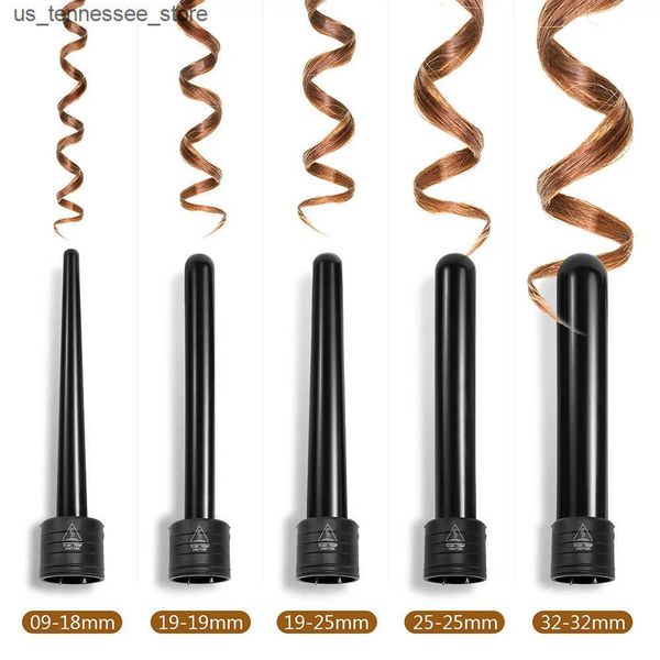 Hair Curlers Straighteners 5 in 1 Hair Curling Iron Multifunctional barrel Rotating Professional salon Hair Curler J241118