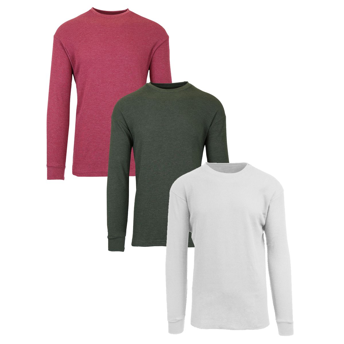Men's Long Sleeve Thermal Shirts (3-Pack) - MTH-4800-BG-OL-WH - XL