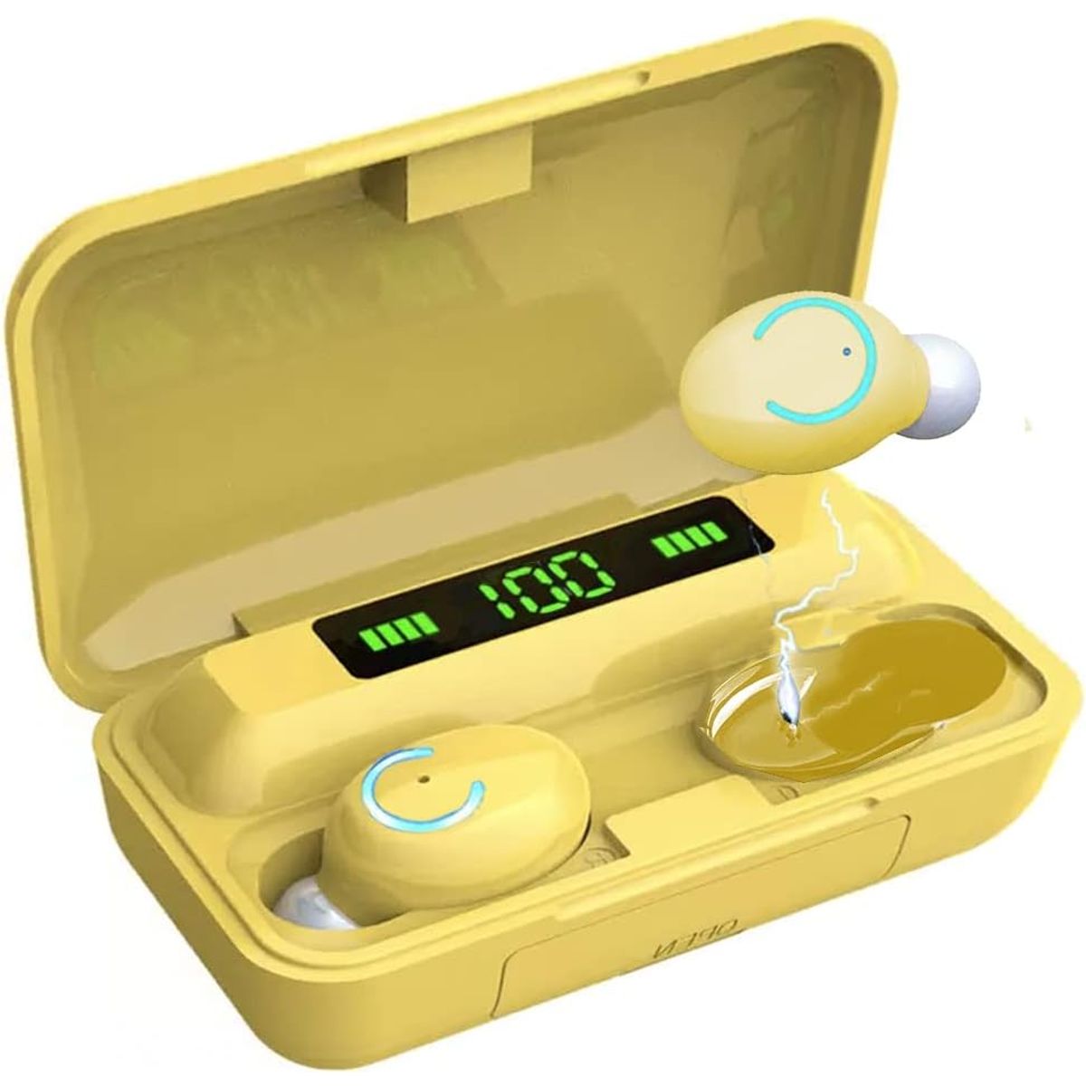 Acuvar™ Wireless BT 5.0 Rechargeable IPX7 Waterproof Earbuds with Case - Yellow Headphone