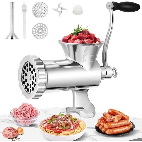 Food Processor Manual Meat Grinder Small Bone Kitchen Accessories Beef Processors Dining Bar Home Garden B240803