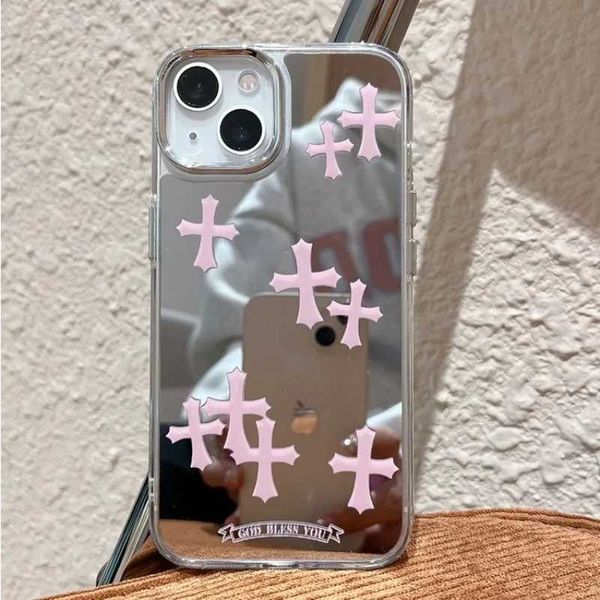 Cell Phone Cases Luxury Makeup Mirror Jesus Christ Cross Suitable for iPhone 11 12 13 14 15 16Pro Max 15Pro 14Pro Case Hard Cover H250210