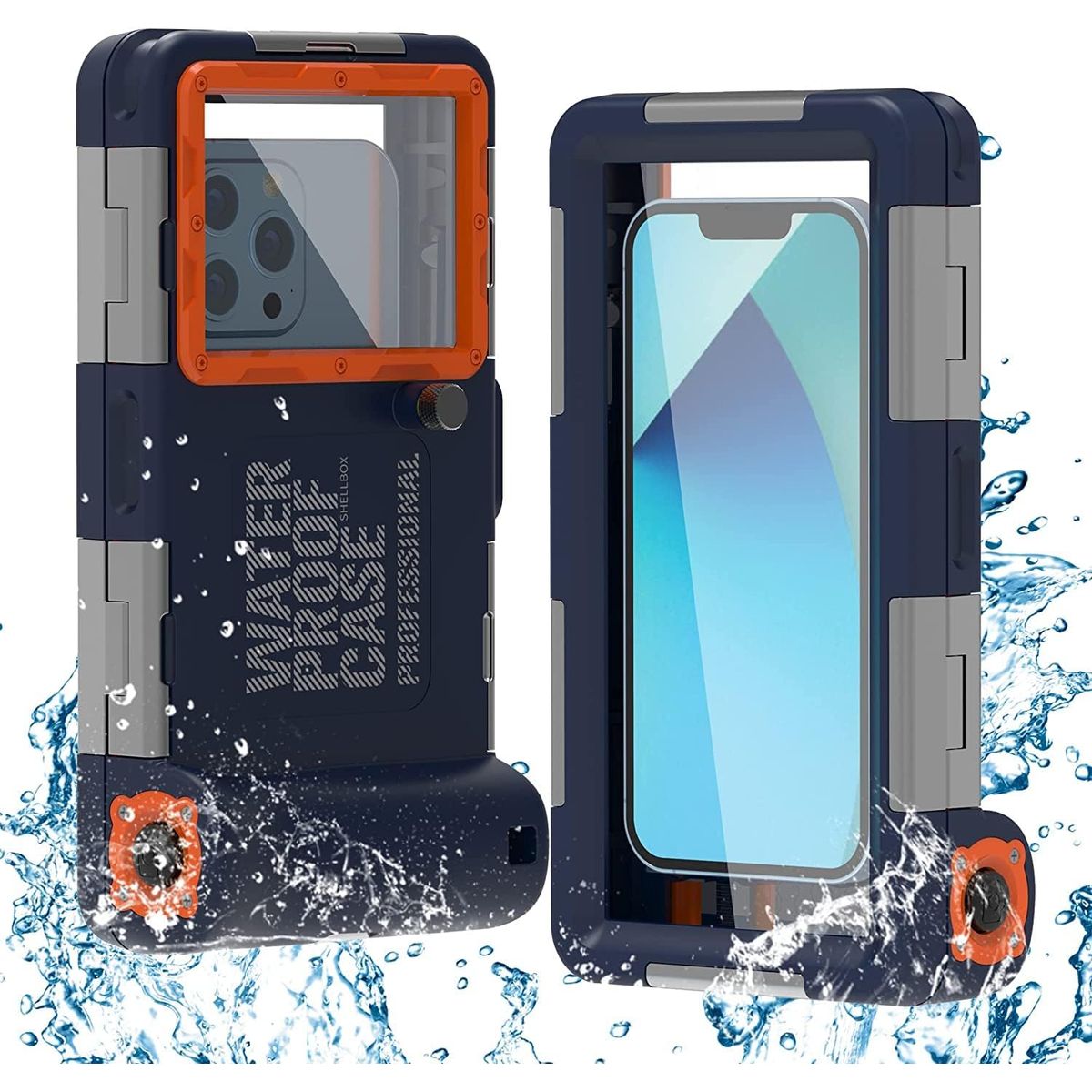Extreme Waterproof Underwater Phone Case - Orange/Blue Diving Case