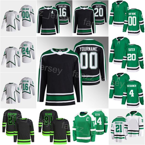 Reverse Retro Hockey 20 Ryan Suter Jersey 16 Joe Pavelski 21 Jason Robertson 14 Jamie Benn 91 Tyler Seguin 4 Miro Heiskanen 24 Roope Hintz 2