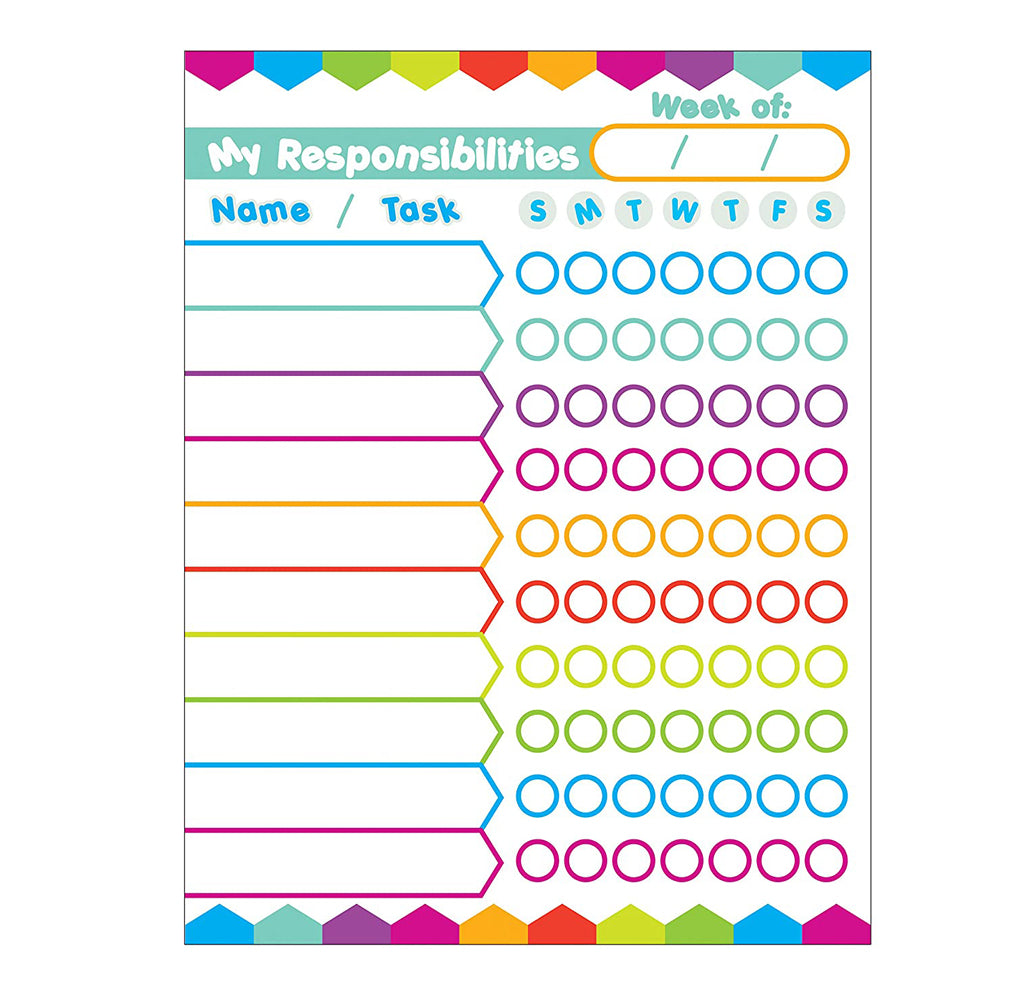 Kids' Refrigerator Chore Chart with Magnetic Back - White