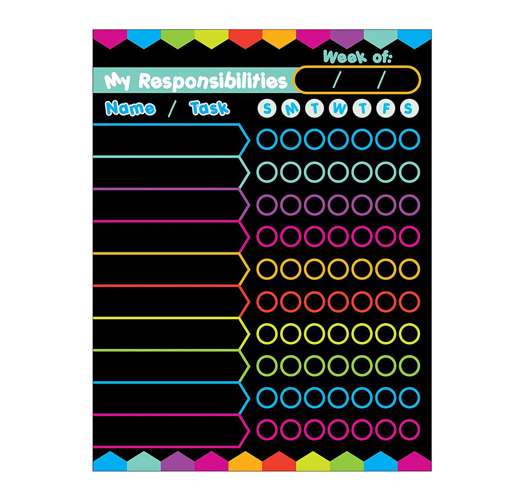 Kids' Refrigerator Chore Chart with Magnetic Back - Black