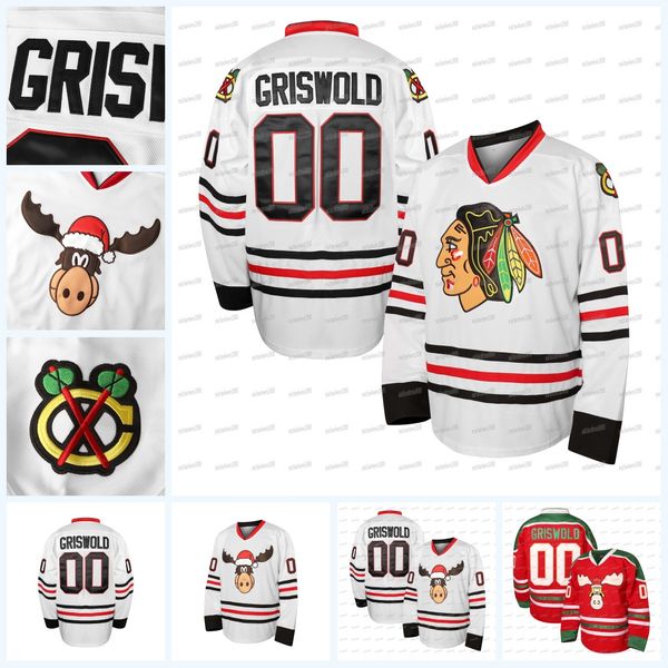 In stock Men&#039;s 00 GRISWOLD Blackhawks Ice Hockey Jersey Christmas Gift 100% Stitched Fast Shipping Letter Number Design Polyester Class