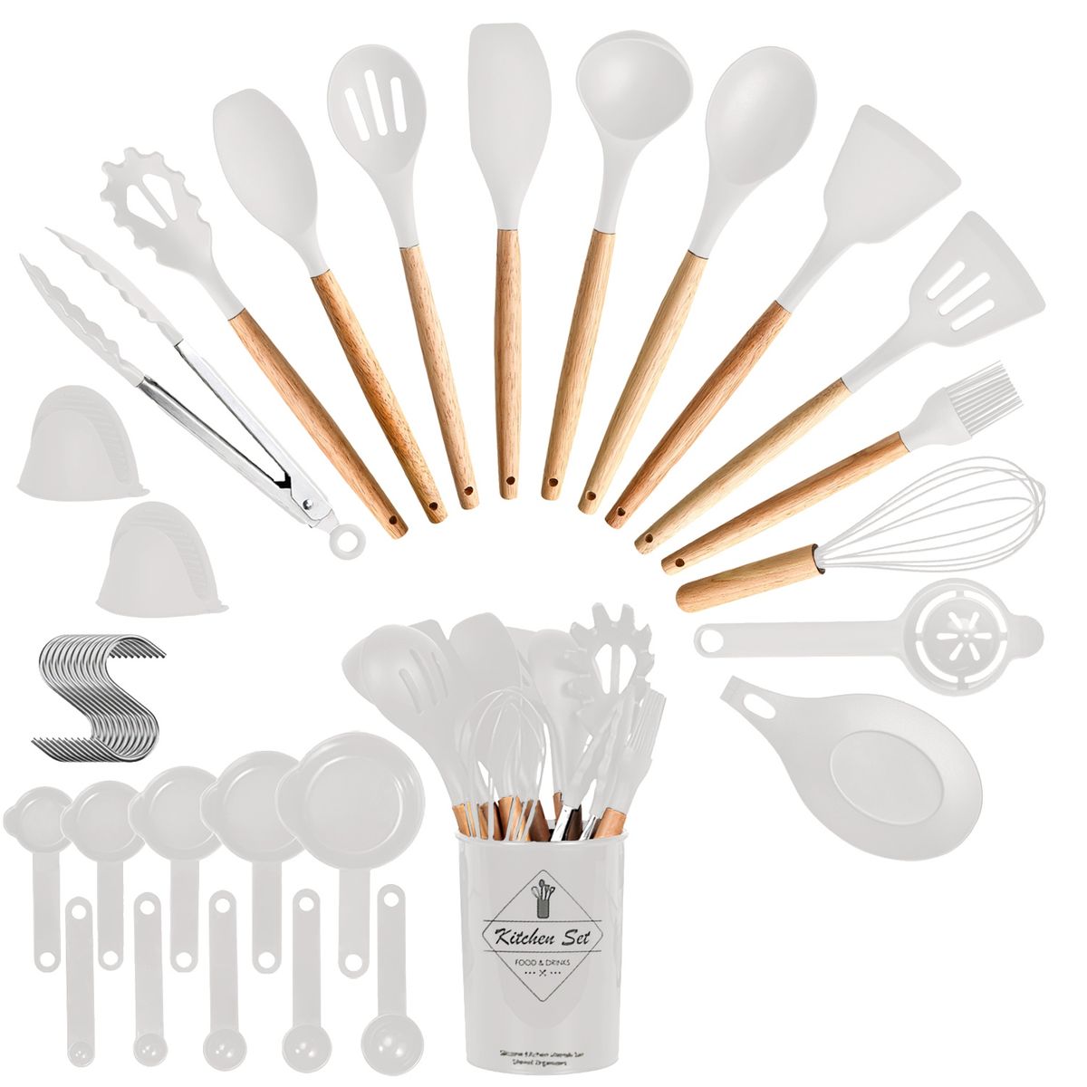 NewHome™ 35-Piece Cooking Utensil Set - NewHome 35Pcs Cooking Utensils Set W