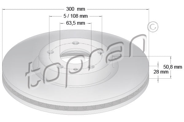 Brake Disc TOPRAN 304 854