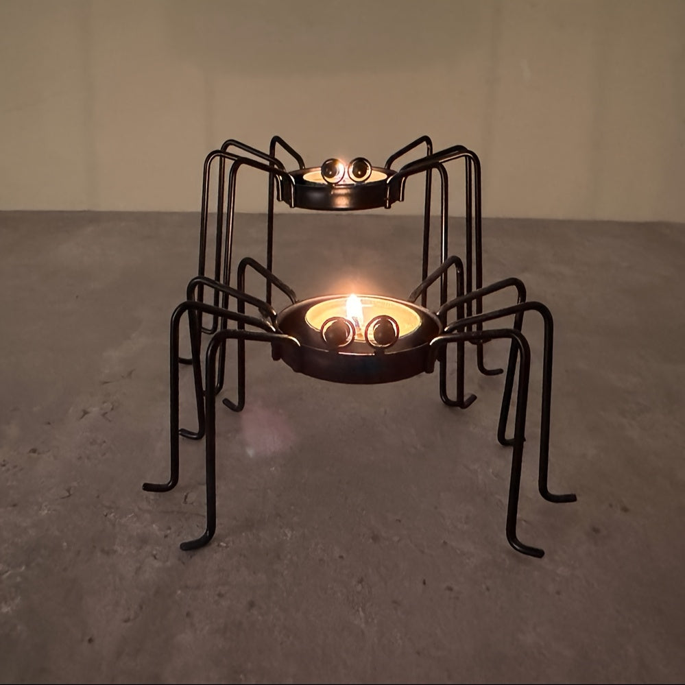 TEMU A Set Of 2pcs Metal Desktop Candlesticks, Family Halloween Atmosphere Candlesticks, Holiday Desktop Candlestick Holders, Theme Party Candle