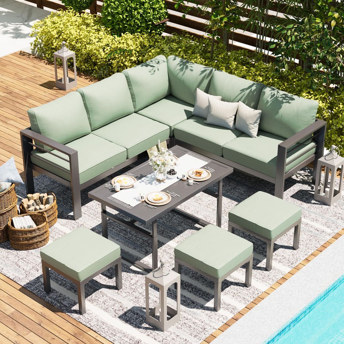 7-Piece Aluminum Patio Furniture Set - 16298GN-UG01