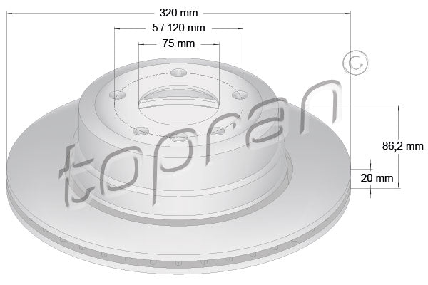 Brake Disc TOPRAN 502 874