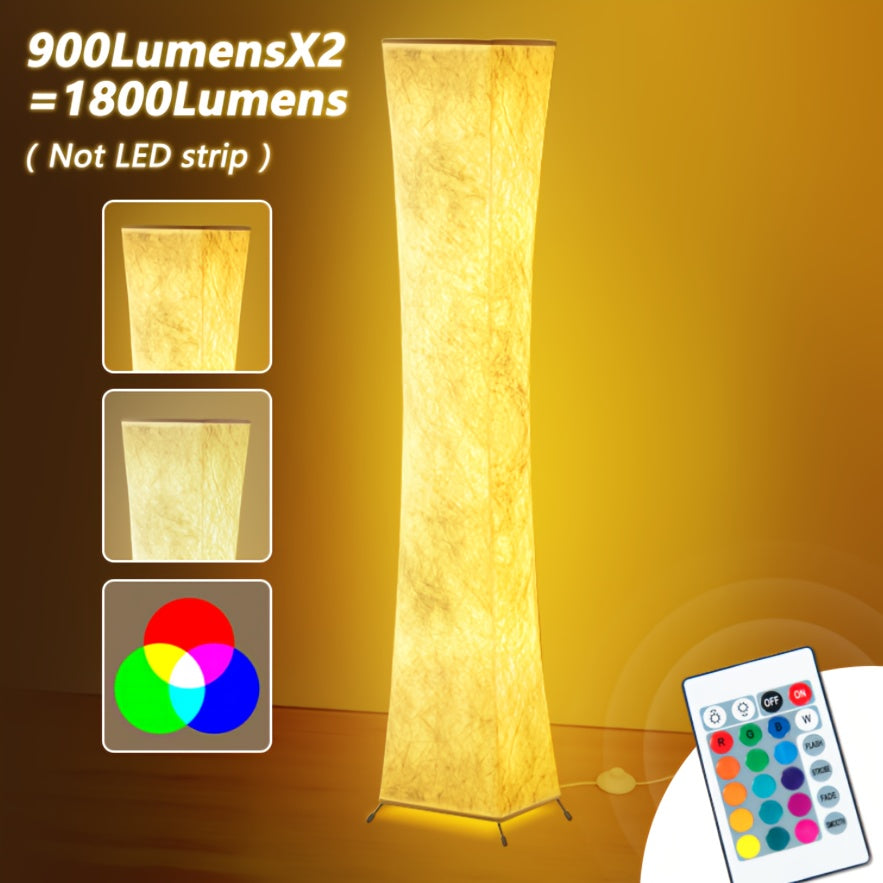 TEMU 60inch Rgbw Led Floor Lamp With Remote, 3cct, 10w Bulbs, 1800 , 60w Equivalent, Not Led Strip, Multiple , Shade, 16 Colors, Dimmable, Ideal For