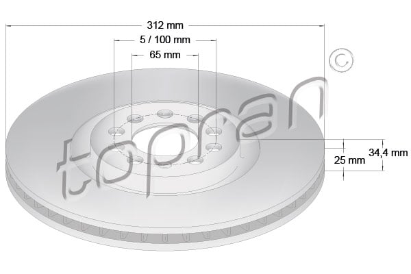 Brake Disc TOPRAN 109 524