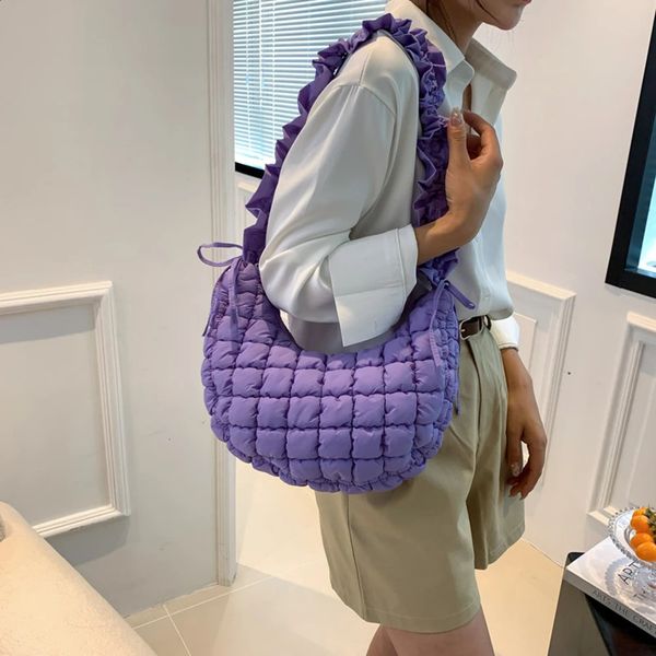 Fashion Women Underarm ner Bag Creative Quilted Padded Crossbody Bags Adjustable Shoulder Strap Bubble Cloud 241227