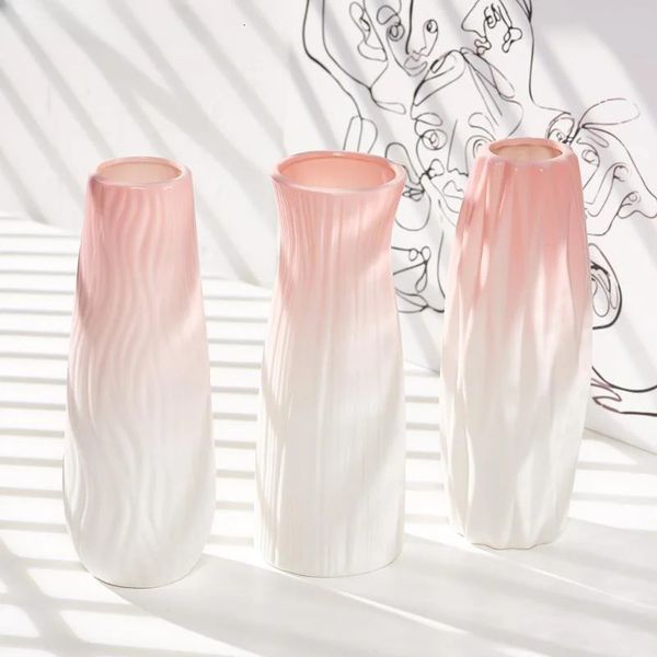 Nordic gradient color vase flower aesthetics hydroponic Ikebana modern small vase n creativity Vazen home decoration FYVS 241125