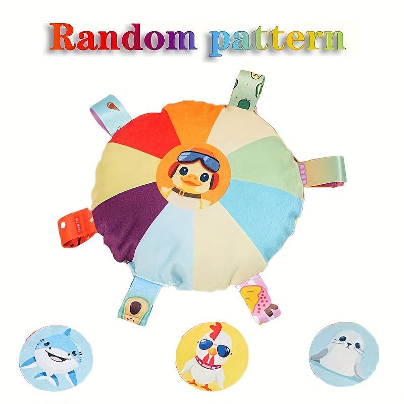 TEMU Durable Plush Squeaky Dog Toy - Battery-free Interactive , Cartoon Pattern With & Pom-poms, Safe Chew Toy For All Breeds & Sizes, Training &