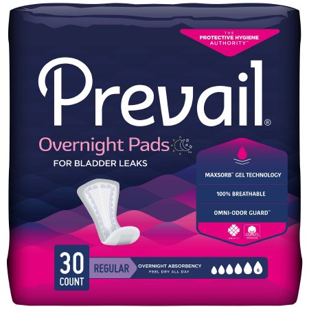 Prevail Bladder Control Pad Overnight Bag of 30