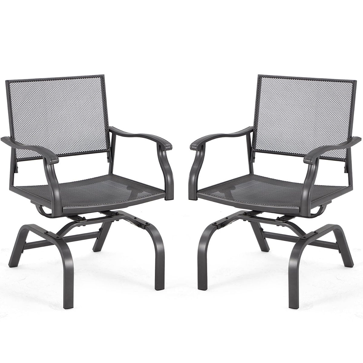 Outdoor Rocking or Swivel Patio Dining Chairs (Set of 2) - 16202GY-UG01