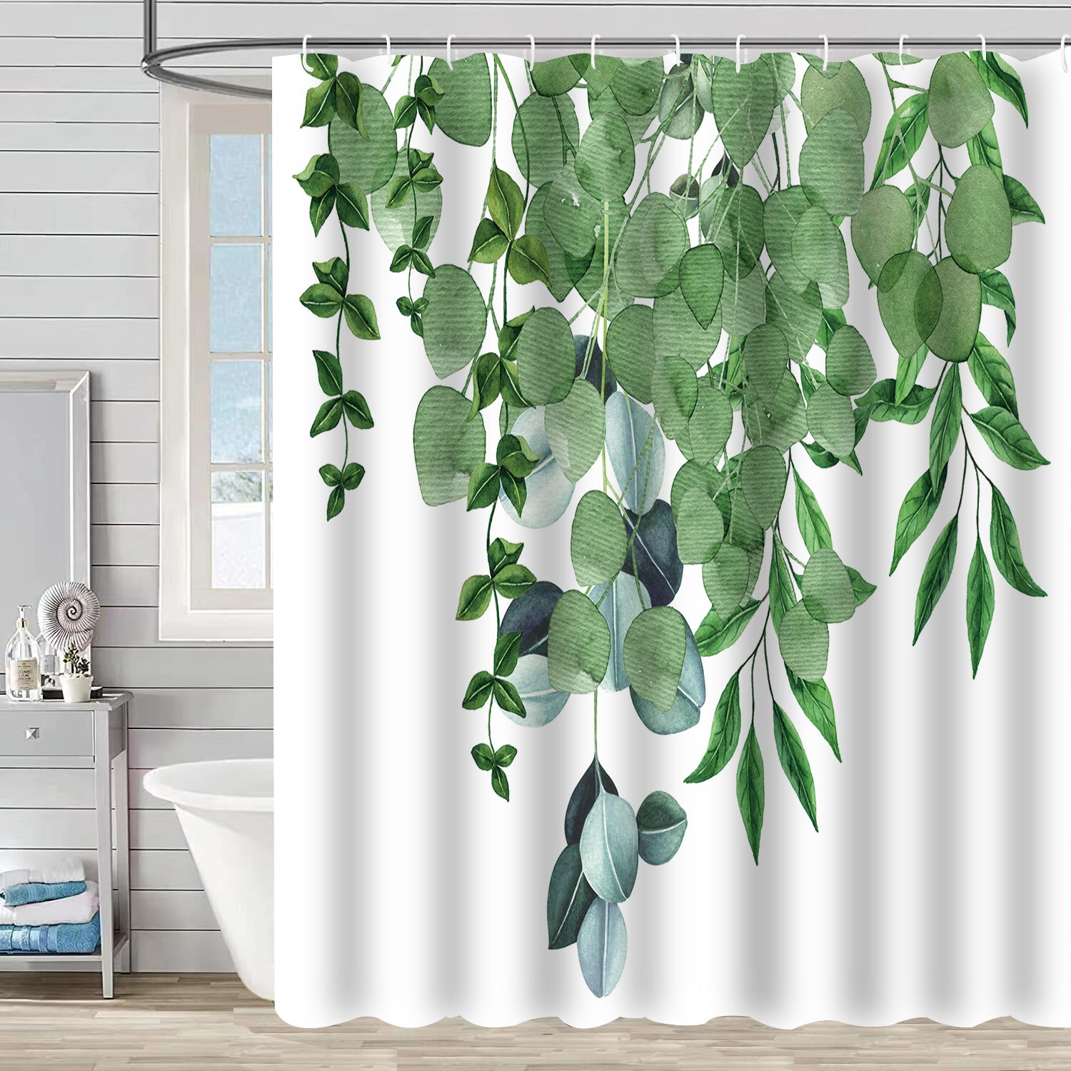 YL-37214 digital shower curtain cross-border plant flower waterproof polyester bathroom four-piece set dry and wet separation moisture-proof