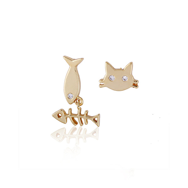 Boucles d'oreilles pendantes chaton zircon cubique en laiton plaqué 18k or véritable
