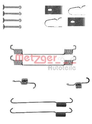 Accessory Kit, brake shoes METZGER 105-0007