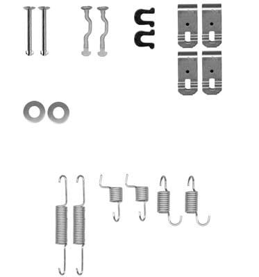 Accessory Kit, parking brake shoes METZGER 105-0028