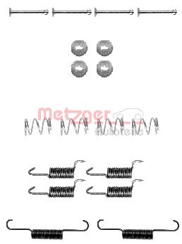 Accessory Kit, parking brake shoes METZGER 105-0871