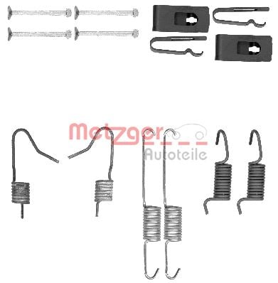 Accessory Kit, parking brake shoes METZGER 105-0898