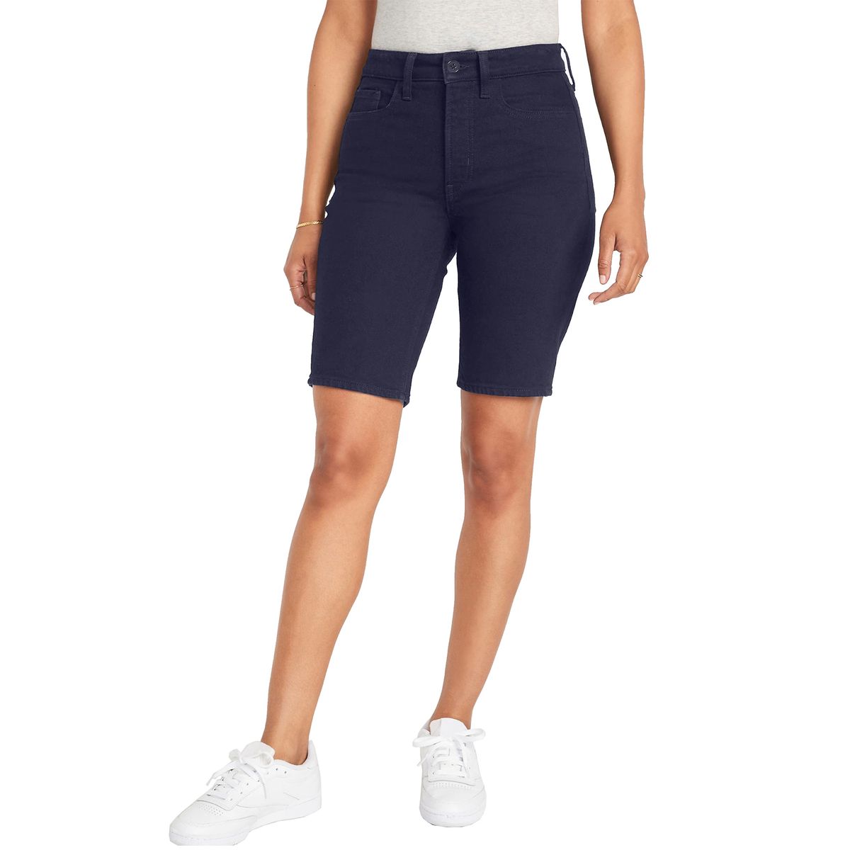 Juniors' School Uniform Super Stretch Bermuda Shorts (1 or 3-Pack) - H-BRSS-NV - 11-12