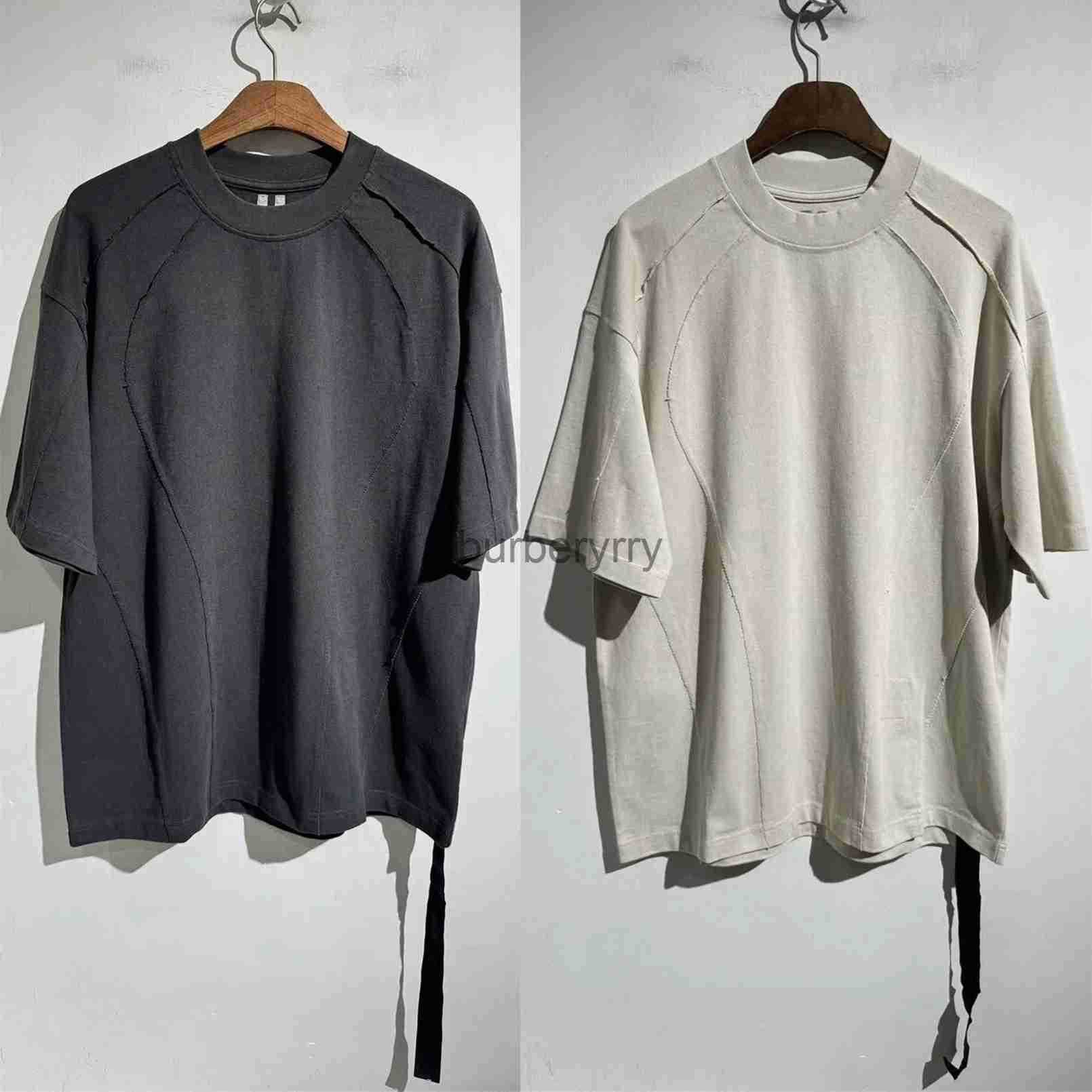 RO deconstruction splicing cut solid color short sled T-shirt Men Women High Quality Short Sle T Shirt Top Tees J250719