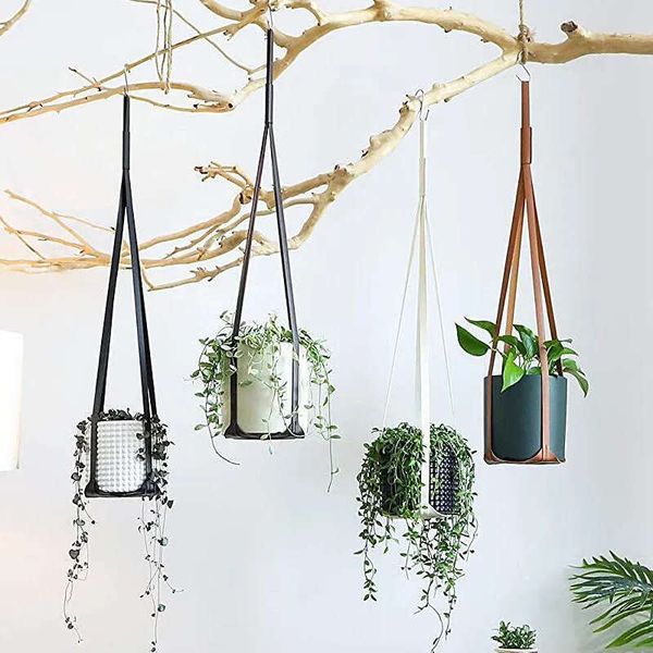 Garden Supplies Other 30 Inch Leather Plant Hangers Hanging Planter Wer Pot Holder Home Decor For Indoor Plants Cactus Succulent Balcony