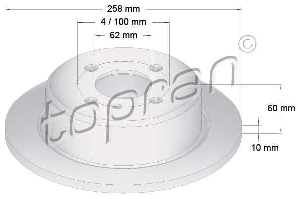 Brake Disc TOPRAN 500 557