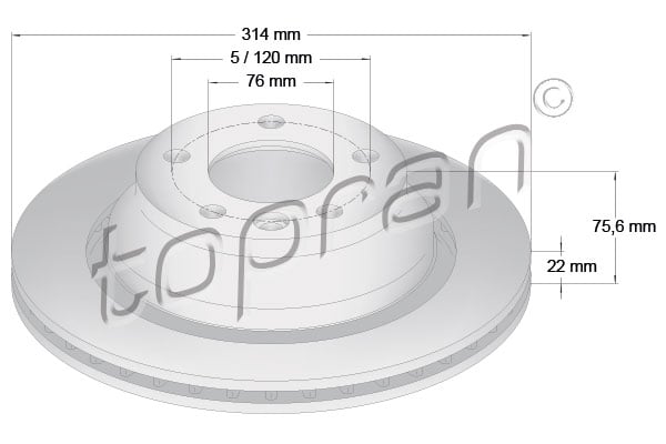 Brake Disc TOPRAN 110 430