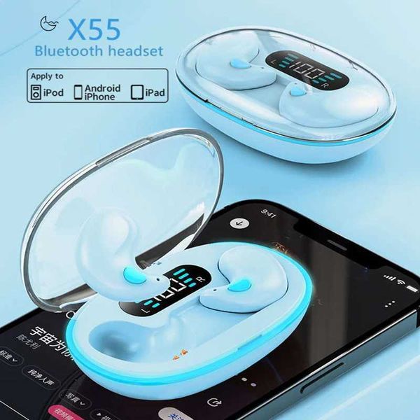 NEW X55 Invisible Sleep Wireless Earphone IPX5 Waterproof phones Mini Sport Game Stereo HIFI Music set Earbuds Z241218