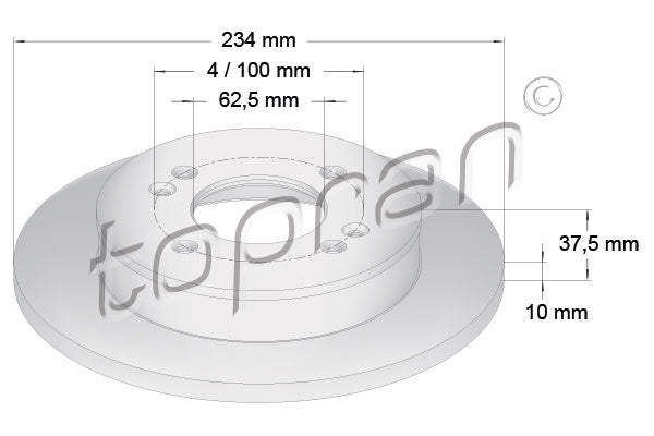 Brake Disc TOPRAN 821 169