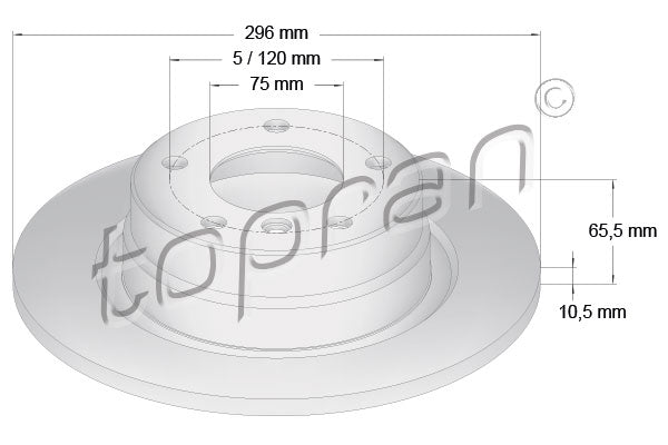 Brake Disc TOPRAN 500 950
