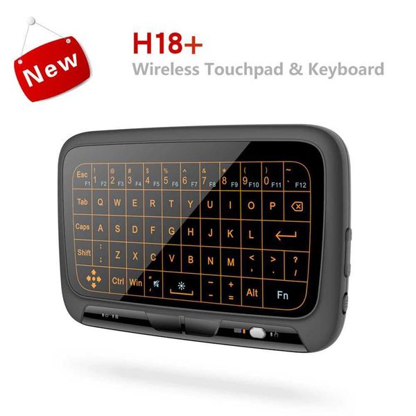 H18 Mini Wireless Keyboard Fl Sn Touch 2.4GHz Air Mouse Plug And Play Backlight Toucad Smart QWERTY Keyboard for IPTV Z250111