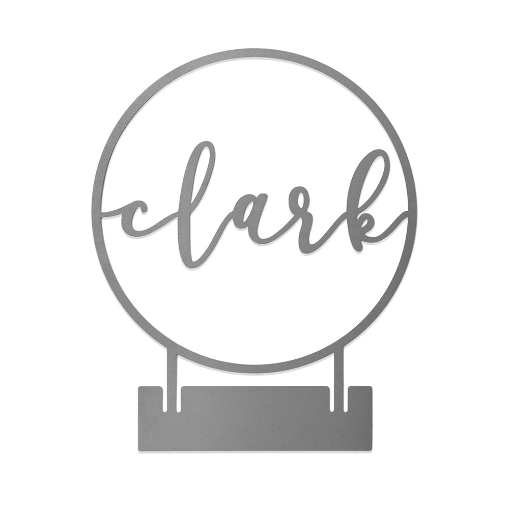 Personalized Round Tabletop Name Sign (3 Sizes-4 Colors) - Family Style - 4 inch Raw