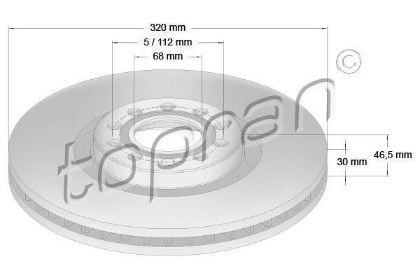 Brake Disc TOPRAN 110 432