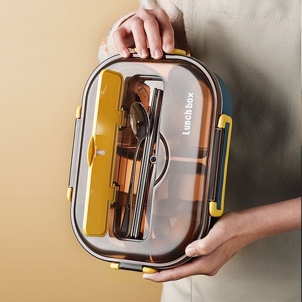 Bento Boxes 316 stainless steel student lunch box portable grid bento box children&#039;s office staff health food container work food schoo