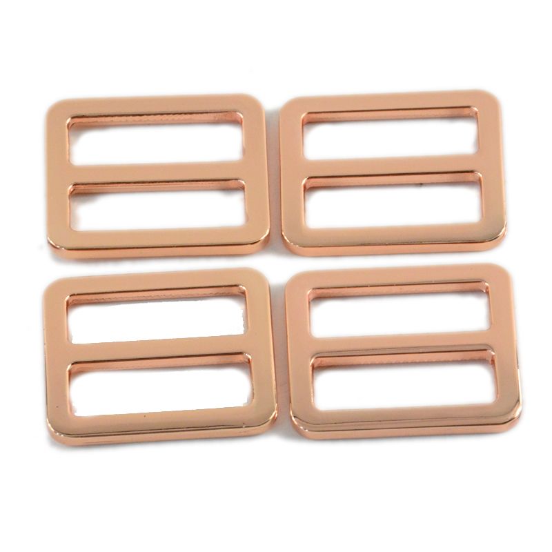 Zinc alloy tri glide slider buckle 25mm rosa gold metal hook for handbag