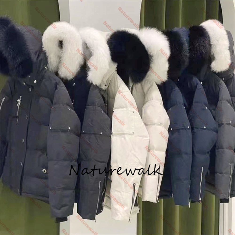 Down jacket men&#039;s fur collar parka winter waterproof white duck coat cloak fashion men and women couples casual version warm jacket Warm windpr