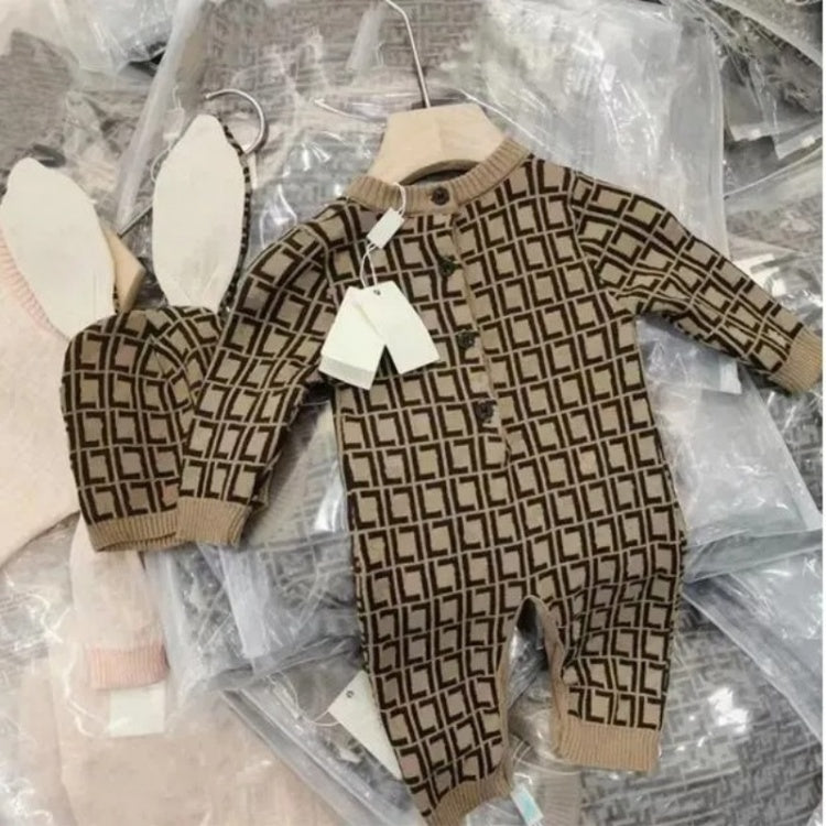 kids Rompers baby Boys girls Fashion designer print luxury pure cotton Sweat absorption comfort Long sleeve jumpsuit Kids Clothing