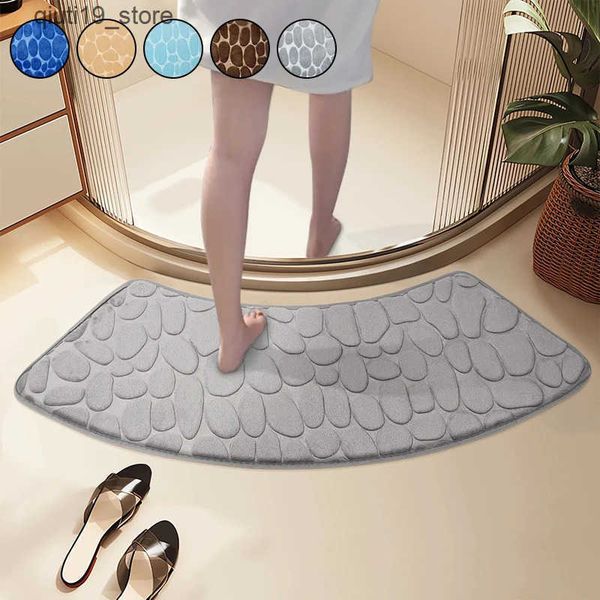 Bath Mats Bathroom mats curved floor mats pebble embossed carpets curved bath mats anti slip bathroom mats J241206