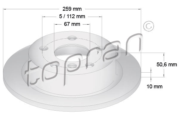 Brake Disc TOPRAN 503 071