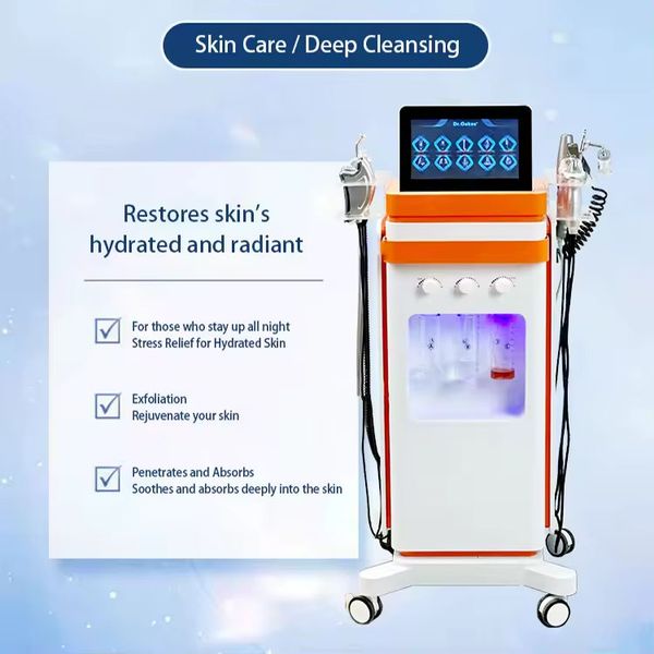 Trending 10 in 1 Facial Management Oxygen Spray Bubble Cleansing Pore Shrinking High Frequency RF Ultrasound Skin Tightening Exfoliating Mac