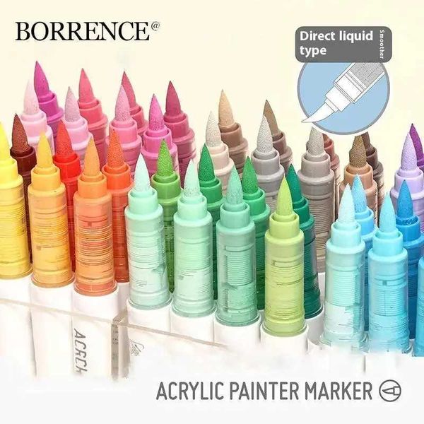 Markers Languo 18-81 Color Liquid Straight Soft-Head Acrylic MarkerSoft Fiber Pen TipFor Graffiti Painting Art Stationery Supplies H241215